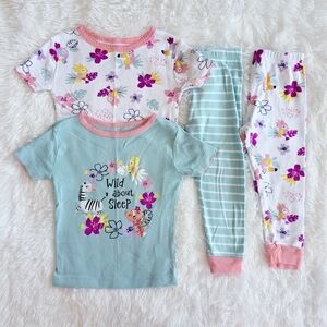 Koala Kids Tropical Jungle Toddler Girls 4PC Pajamas